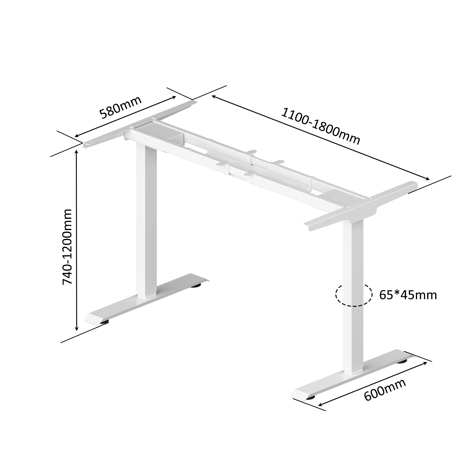 שולחן עבודה מתכוונן חשמלי דו מנועי STANDLY Z1 עם רגליים בצבע לבן ופלטה בצבע עץ טבעי באורך 140 ס״מ – תמונה 6