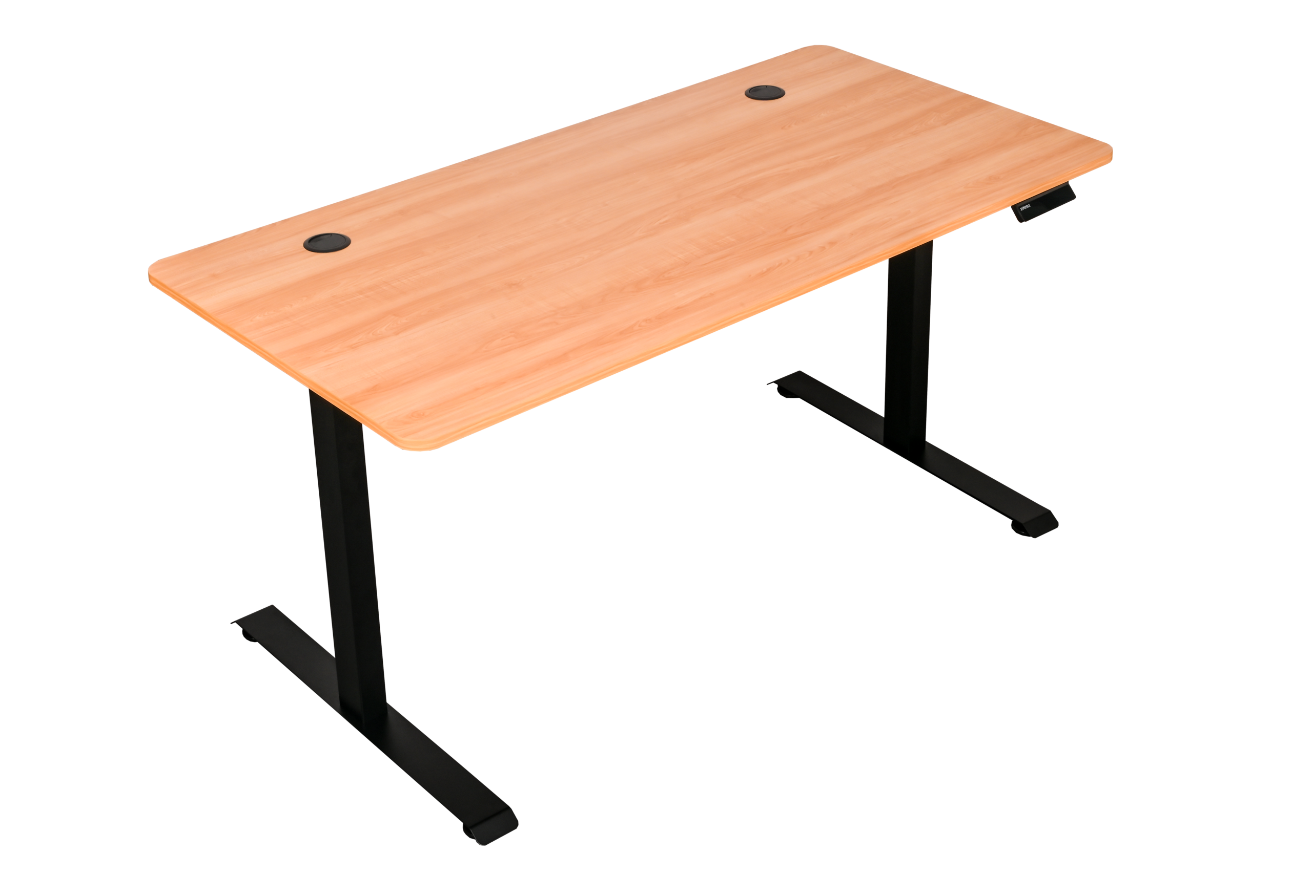 שולחן עבודה מתכוונן חשמלי דו מנועי STANDLY Z1 עם רגליים בצבע שחור ופלטה בצבע עץ טבעי באורך 140 ס״מ – תמונה 3