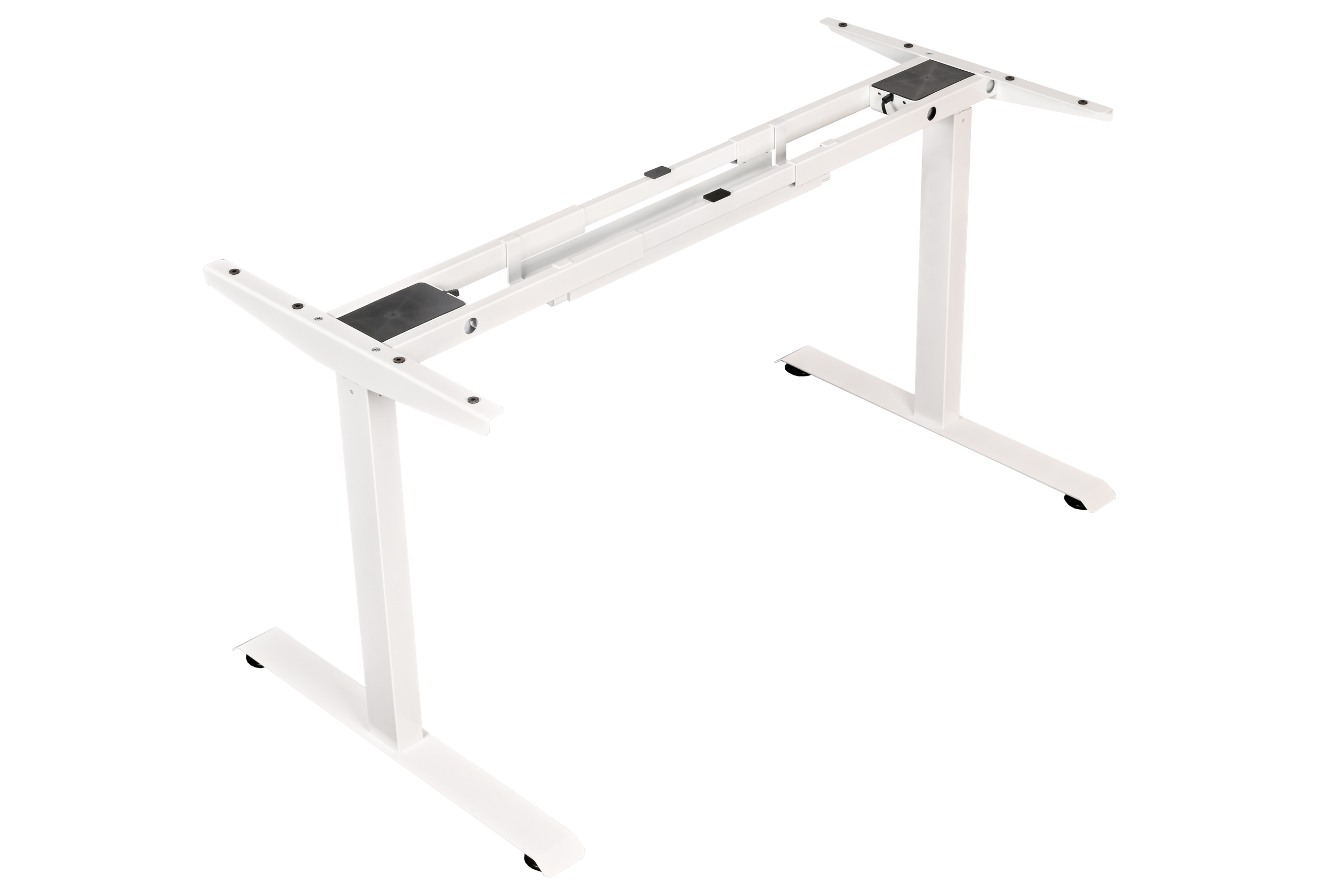 שולחן עבודה מתכוונן חשמלי דו מנועי STANDLY Z1 עם רגליים בצבע לבן ופלטה בצבע עץ טבעי באורך 140 ס״מ – תמונה 7