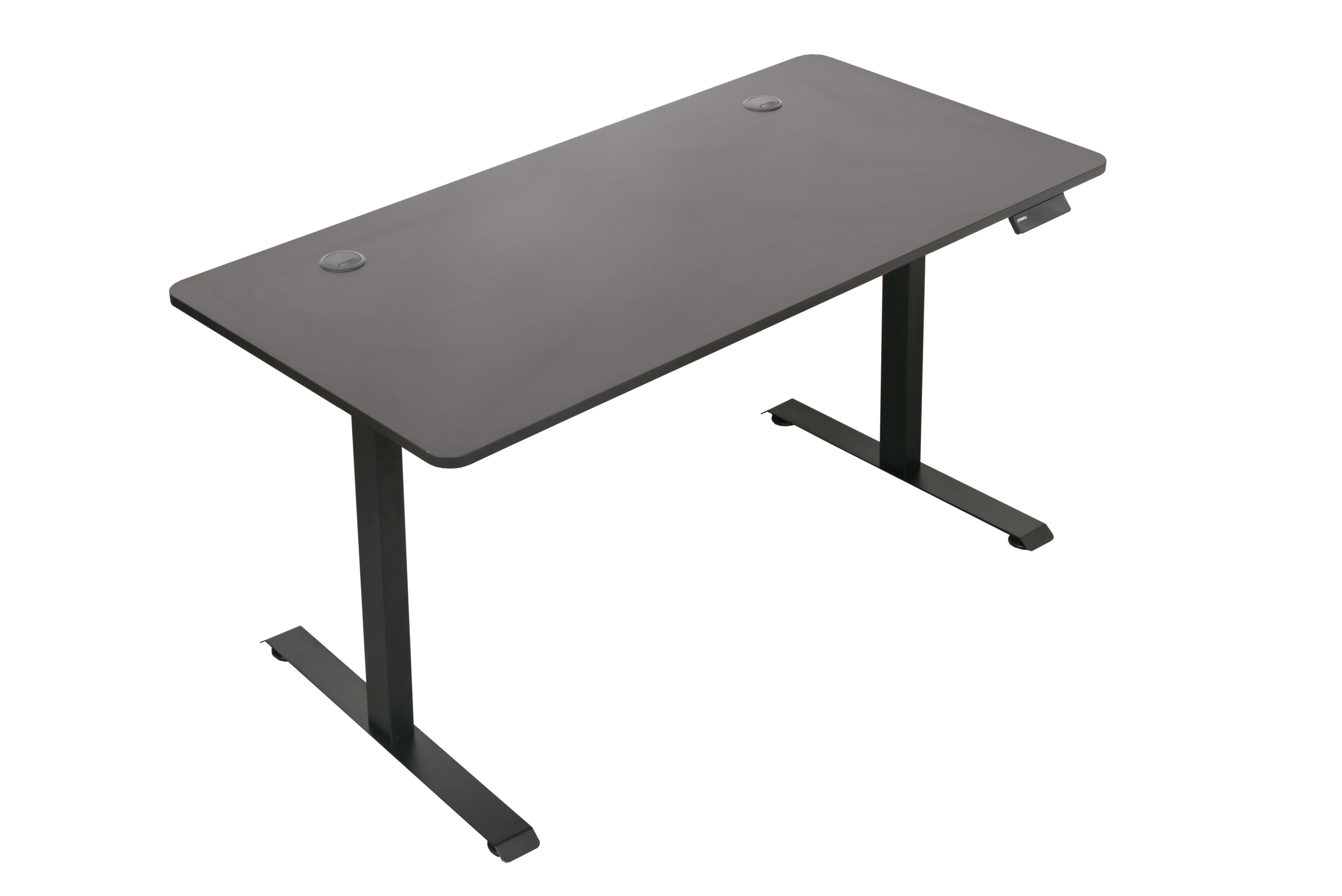 שולחן עבודה מתכוונן חשמלי דו מנועי STANDLY Z1 עם רגליים בצבע שחור ופלטה שחורה באורך 140 ס״מ – תמונה 3