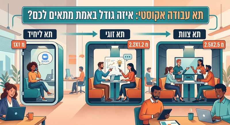 איזה גודל תא אקוסטי מתאים למשרד שלכם
