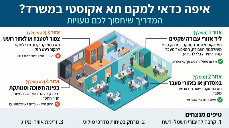 איפה למקם תא אקוסטי במשרד